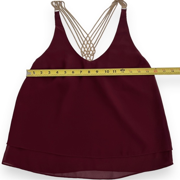 CHARLOTTE RUSSE Burgundy Double Layer Tank Top with Chain Back Straps size XS - Picture 12 of 14
